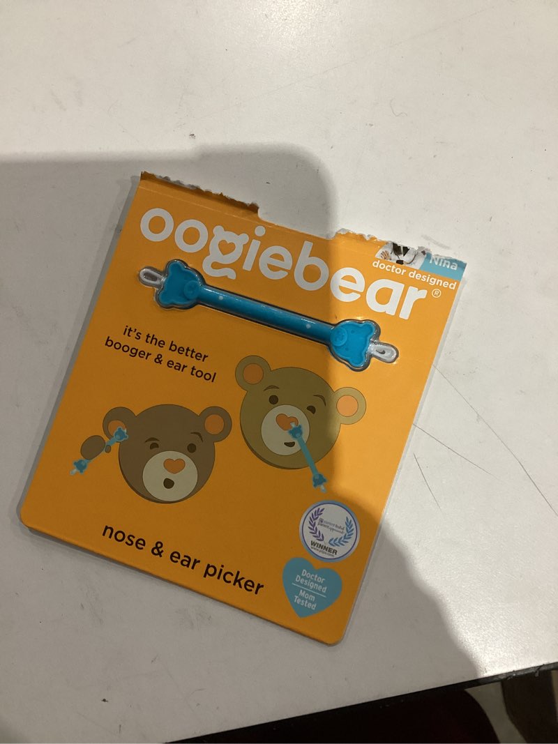 Condition photo showing New/Like New for oogiebear Baby Nose Cleaner & Ear Wax Removal Tool - Safe Booger & Earwax Removal for Newborns, Infants, Toddlers - Dual-Ended - Essential Baby Stuff Blue 1 Pack - Blue