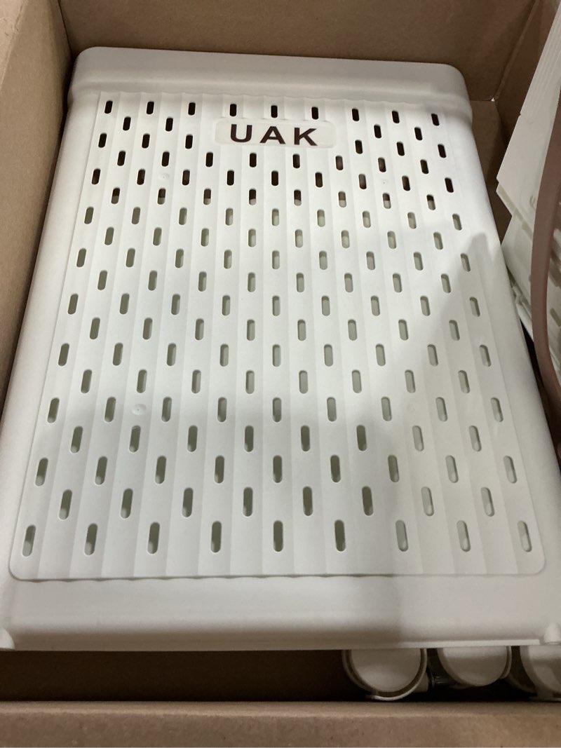 Condition photo showing As Is for foldable laundry basket plastic collapsible ventilated laundry hamper portable white clothes baskets with handles for laundry room bathroom storage organizing clothing