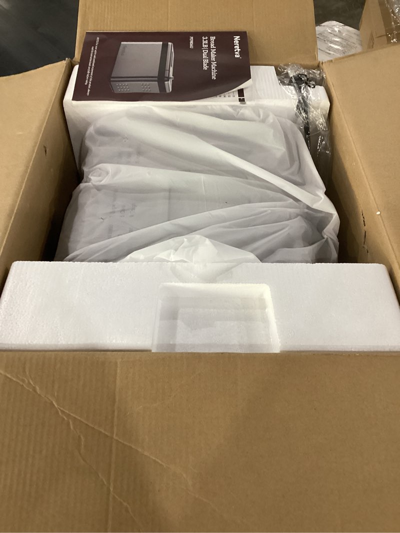 Condition photo showing Good Condition for not tested**** neretva bread maker, 3.3lb larger bread machine 15-in-1 stainless steel & nonstick ceramic pan & auto nut dispenser breadmaker machines full touch panel with gluten free white wheat rye french pizza silver