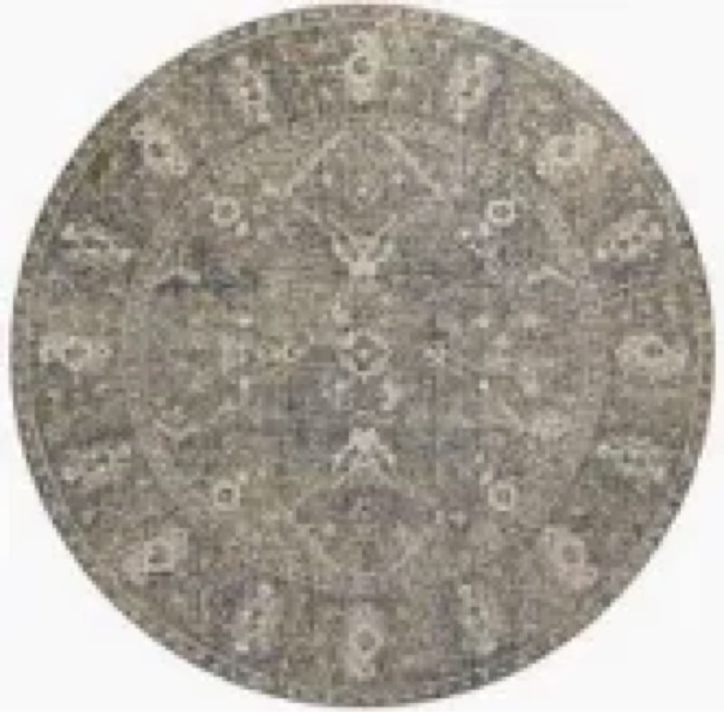 Loloi Chris Loves Julia x Rosemarie Collection ROE-03 Sand/Lagoon 7'-9" x 7'-9" Round Area Rug