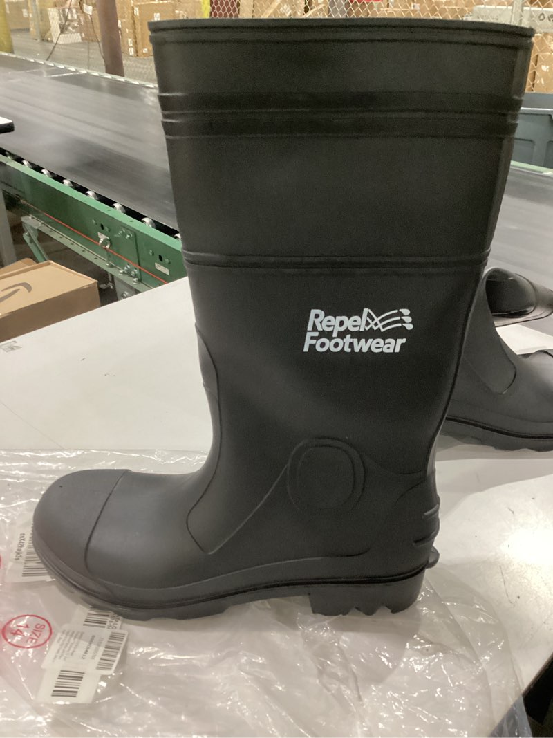 galeton 11578-14 repel footwear economy 15" pvc waterproof boots with plain toe, size 14, black