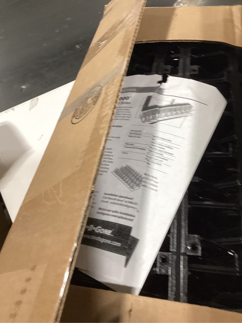 Condition photo showing New/Like New for bird b gone - black plastic anti bird spikes (24') - humane deterrent - stops pigeons & birds from roosting - uv-stabilized polycarbonate - for rooftops, ledges, fences, etc - made in usa black 24-feet by 7-inch