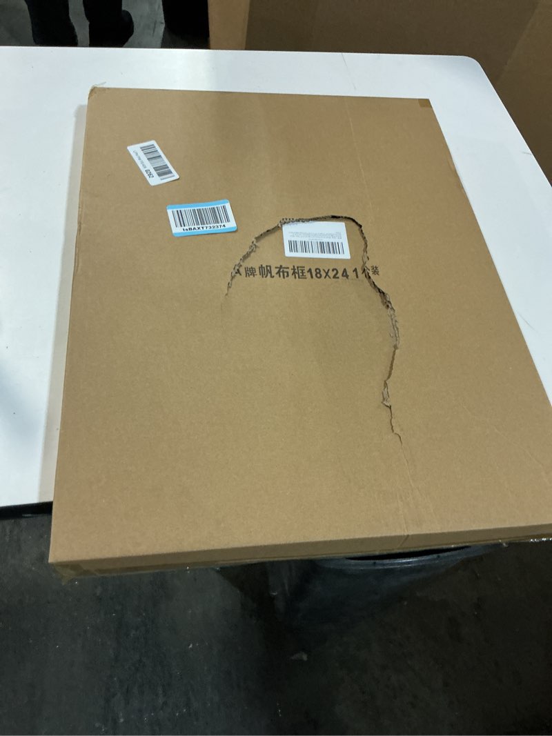 Condition photo showing Good Condition for Abtgt 18x24 Canvas Floating Frame with 0.9" Deep, Black Floater Frame for Canvas Paintings with Adhesive, Vertical or Horizontal Wall Art frame for Prints Oil Painting Diamond Decor, 1 Pack. Black 18x24