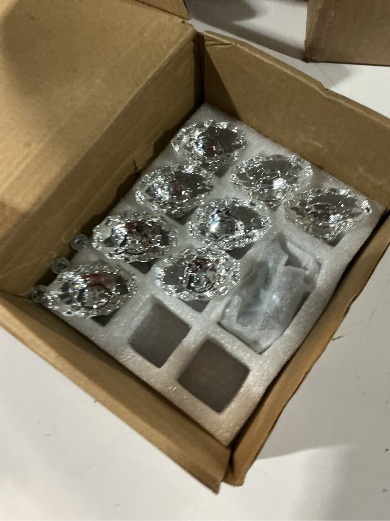 Condition photo showing Good Condition for 8 pack polished chrome konbs, glass cabinet knobs, vintage crystal knobs and pulls for dresser drawer,oval 8 pack (45mm) polished chrome
