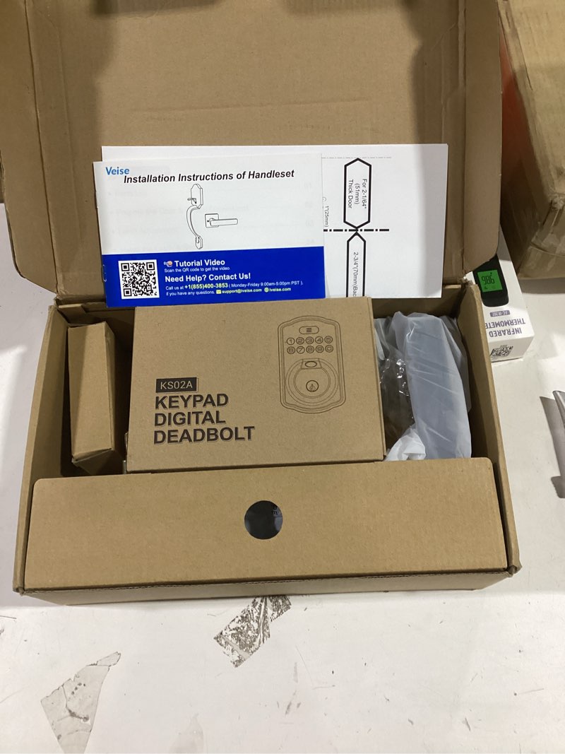 Condition photo showing Good Condition for Veise Fingerprint Door Lock Set, Keyless Entry Door Lock, Front Handle Set, Electronic Keypad Deadbolt with Lever Handle, 2 Keys, Auto-Locking, One-time Codes, Easy to Install, Matte Black