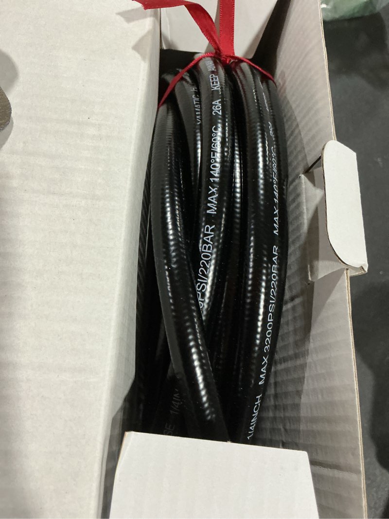 Condition photo showing New/Like New for yamatic pressure washer hose 25ft x 1/4", 3200 psi kink resistant oem-quality upgrade power washer replacement with m22-14mm brass fittings for ryobi, troy bilt, greenworks, craftsman 25ft 3200psi