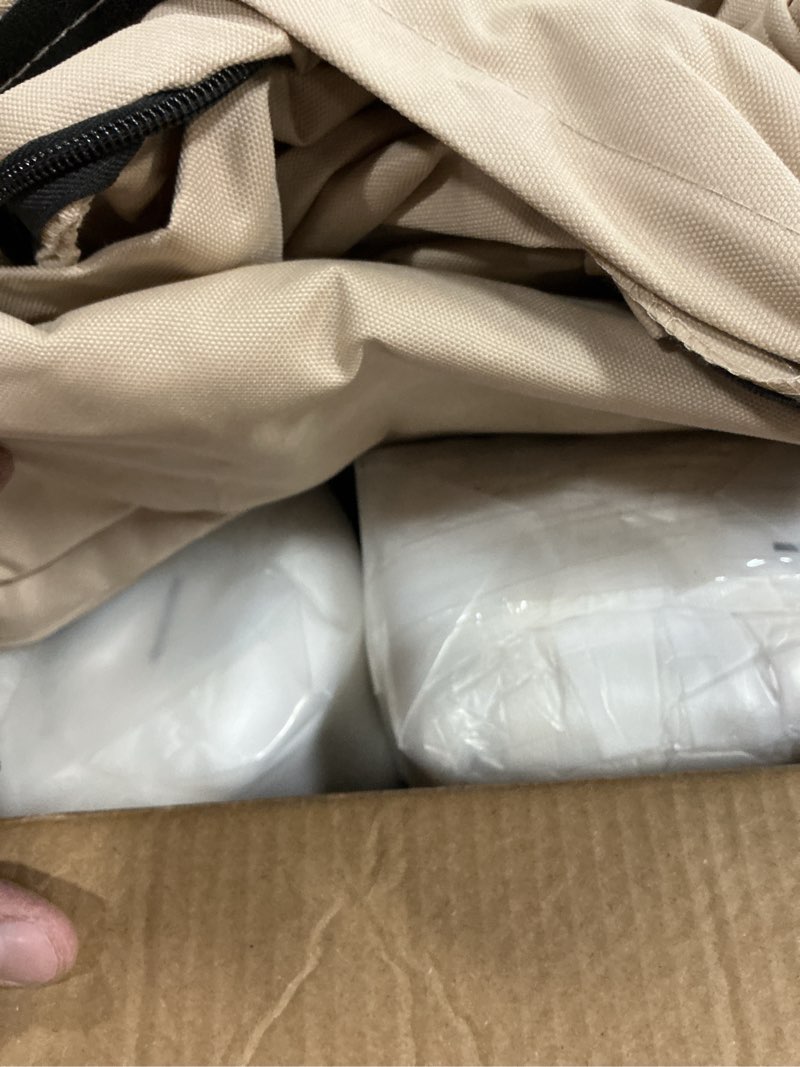 Condition photo showing New/Like New for aaaaacessories outdoor seat cushions for chairs, fade-resistant, waterproof patio furniture replacement cushions, 24" x 24" x 5" + 24" x 19", beige beige 24"x24"x5" / 24"x19"
