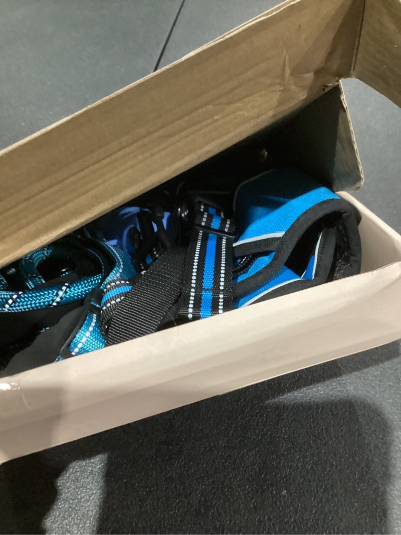 Condition photo showing New/Like New for No Pull Dog Harness, Collar & Leash Set | Includes Dog Seat Belt, Collapsible Bowls & Poop Bag Dispenser. Ideal for Training, Walking, Hiking. Fits Small to Large Dogs(Blue-XL) X-Large Blue