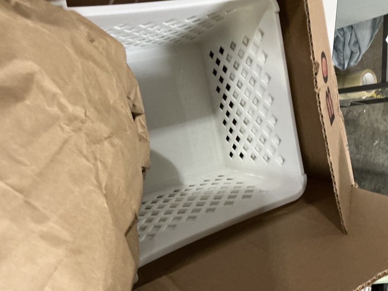 Condition photo showing As Is for TidyFriend Stackable Storage Bins for Pantry, 4 Pack Stackable Bins For Organizing Food, Kitchen, an