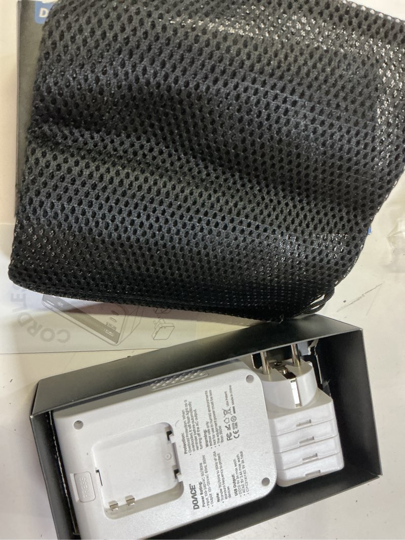 Condition photo showing Good Condition for doace 350w travel voltage converter us to europe 220v to 110v converter for curling iron straightener converter for european travel 4 usb charging universal power plug adapter uk/au/us/eu, white pure white