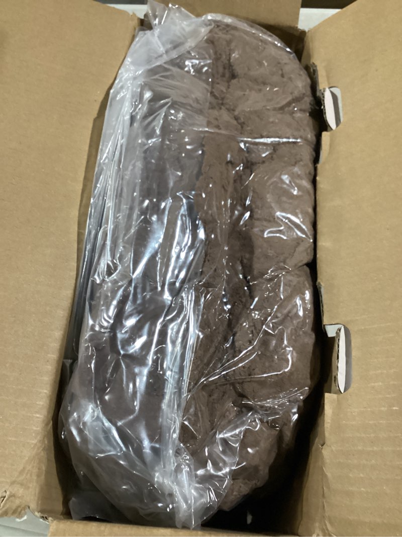 Condition photo showing As Is for Chunky Knit Throw Blanket, 40''*50'' Knitted Throw Chenille Yarn for Bed Couch, Handmade Dark Brown Crochet Big Thick Blanket, Machine Washable Cute Comfy Blanket for Home Decor Dark Brown 40"x50"