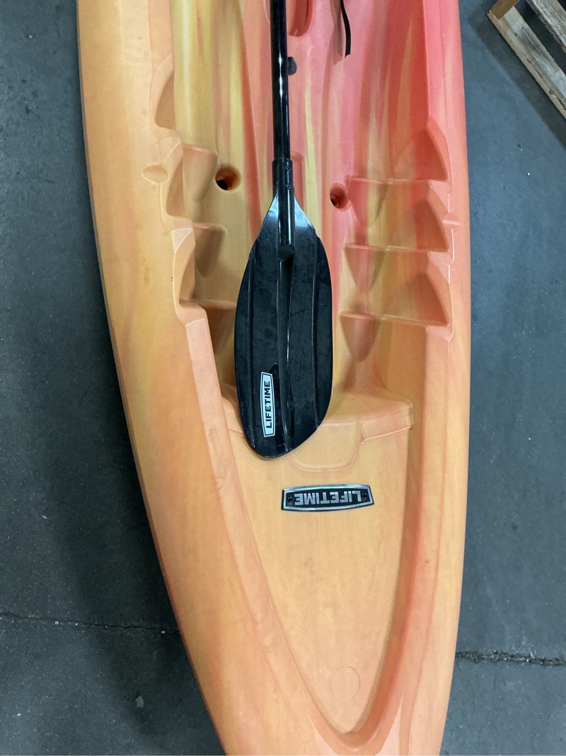 Condition photo showing As Is for lifetime triton 100 sit-on-top kayak 