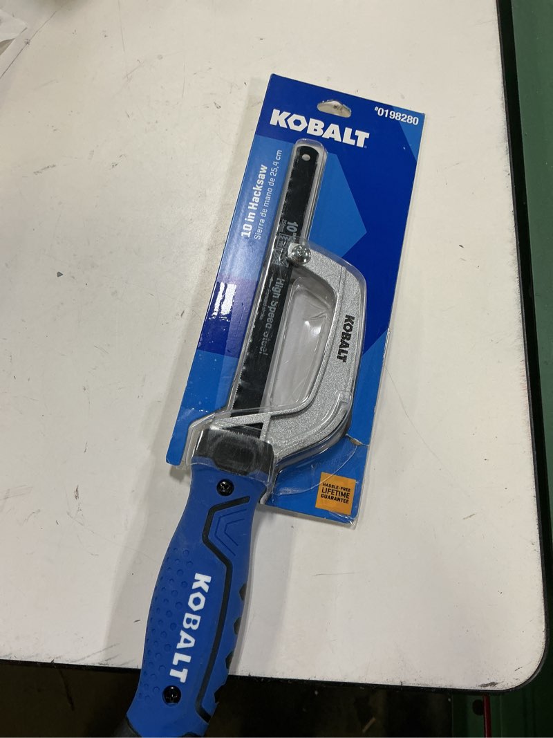 Condition photo showing New/Like New for kobalt 10-in extra fine cut hack saw