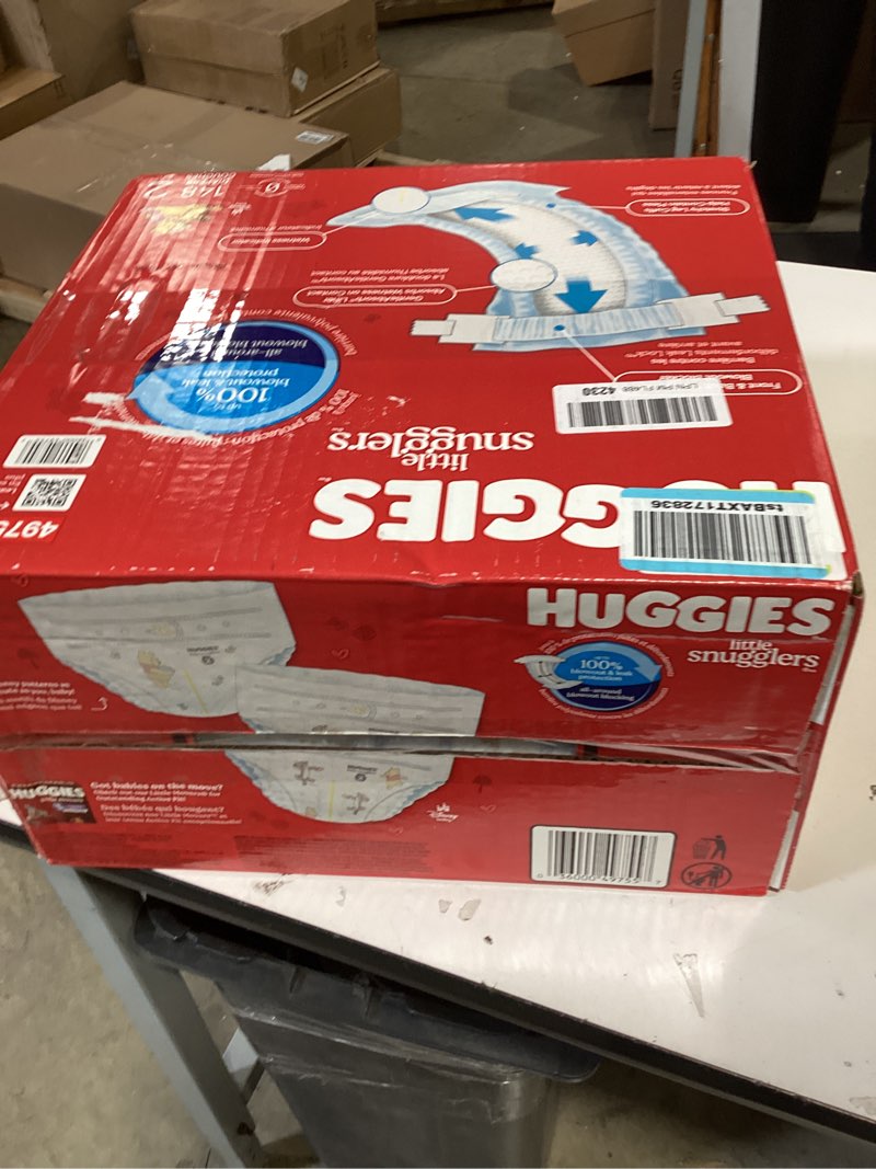 Condition photo showing New/Like New for huggies size 2 diapers, little snugglers baby diapers, size 2 (12-18 lbs), 148 count size 2 148