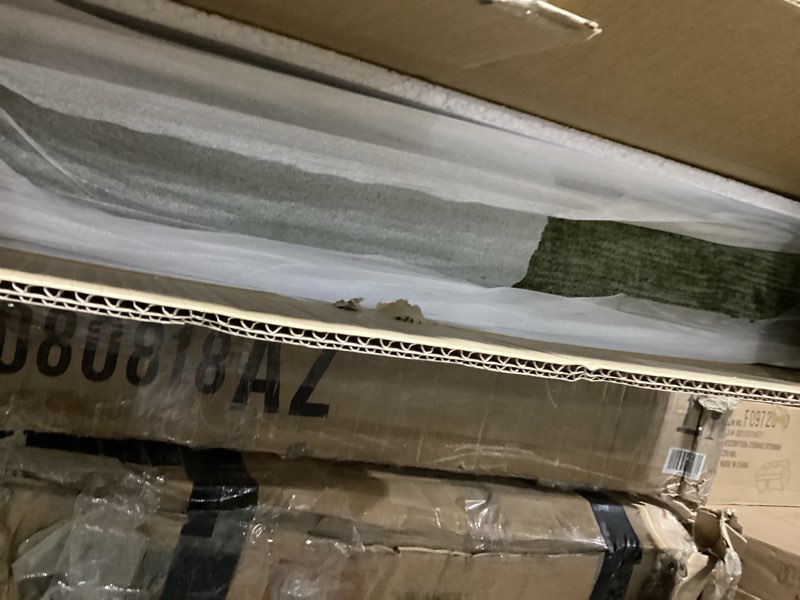 Chloe Upholstered Platform Bed - Moss Green - Queen Size - BOX 1