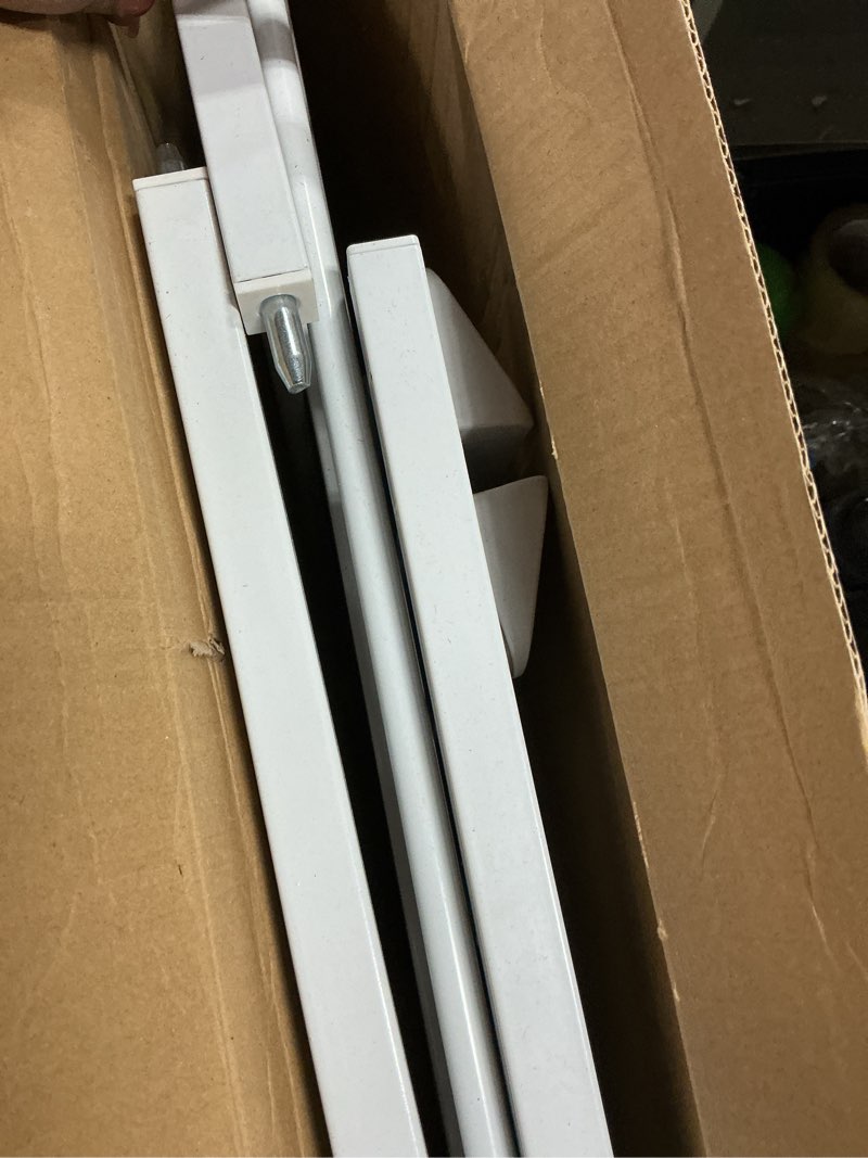 Condition photo showing As Is for Extra Wide Dog Gate for Doorways 62.6-72 in, Walk Through Long Baby Gates for Large Openings, No Drill Child Safety Gate for Pets Kids Toddler, Doggy Barrier Indoor Metal, 30" Tall White 62.6"-72.0"