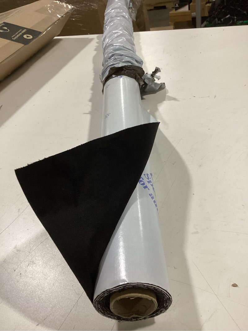 Condition photo showing As Is for Y.A. LOTUS Microfiber Fabric Self-Adhesive Suede Look, Premium Synthetic Leather - Stretch Film Fabric Perfect for car Interior Decorate -39.4in x 59in, Black 39.4"x59" 100x150 cm Black