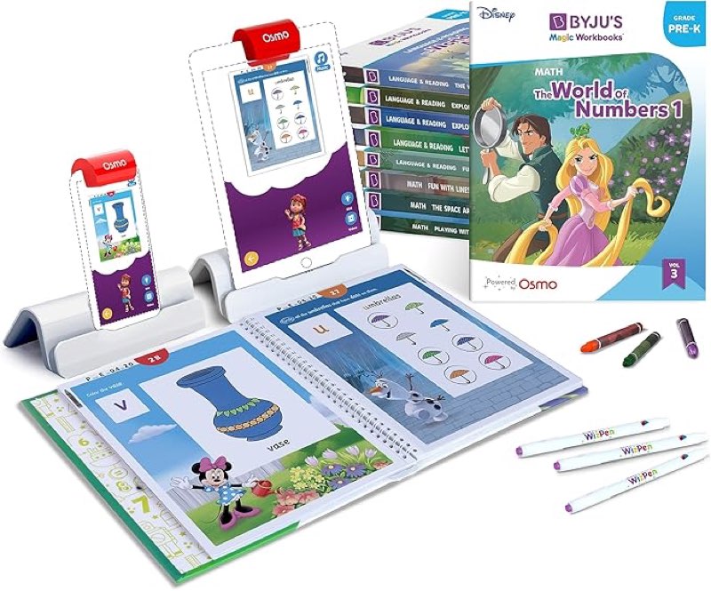 BYJU’S Learning featuring Disney, Pre-K Premium Kit - Preschool-Ages 3-5-Featuring Disney & Pixar Characters-Learn Numbers, Letters, Shapes & Colors-Powered by Osmo-Works with iPad(Amazon Exclusive) (B0952YY766)