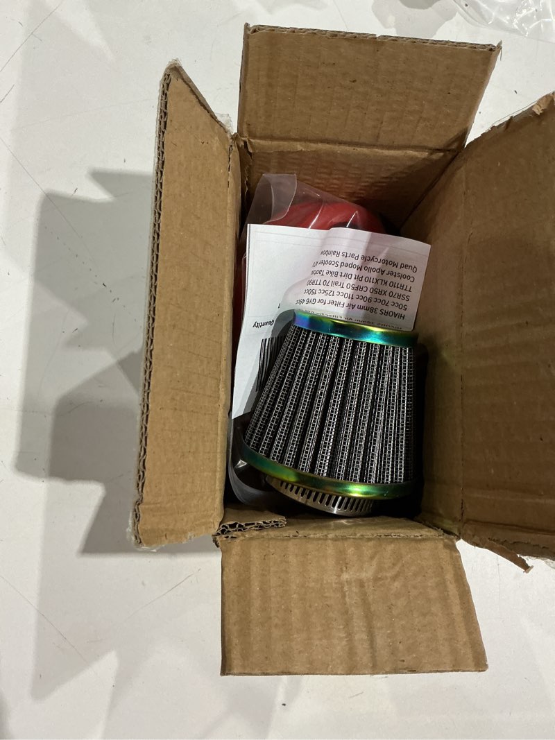 Condition photo showing Good Condition for hiaors 38mm air filter for gy6 49cc 50cc 70cc 90cc 110cc 125cc 150cc ssr70 xr50 crf50 trail 70 ttr90 ttr110 klx110 pit dirt bike taotao coolster apollo moped scooter atv quad motorcycle parts rainbow a-rainbow
