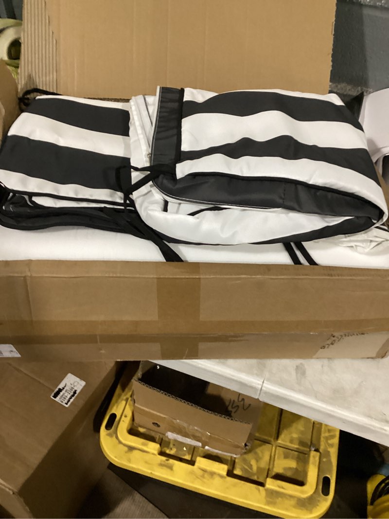 Condition photo showing Good Condition for outdoor deep seat cushion set, 24x24, black cabana stripe