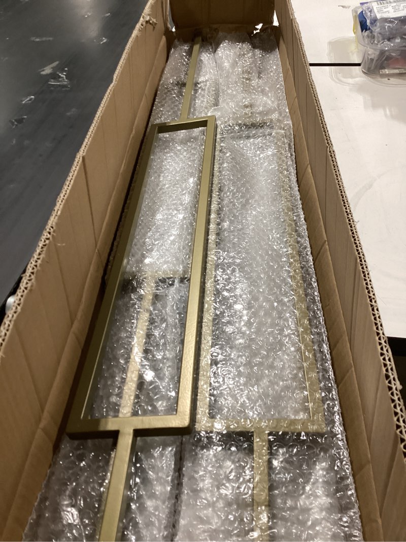 Condition photo showing Good Condition for 44" brass gold wrought iron rectangle balusters for staircase interior, 1/2" square hollow iron spindles, decorative stair railing, pack of 10 fit 1/2'' rectangle baluster