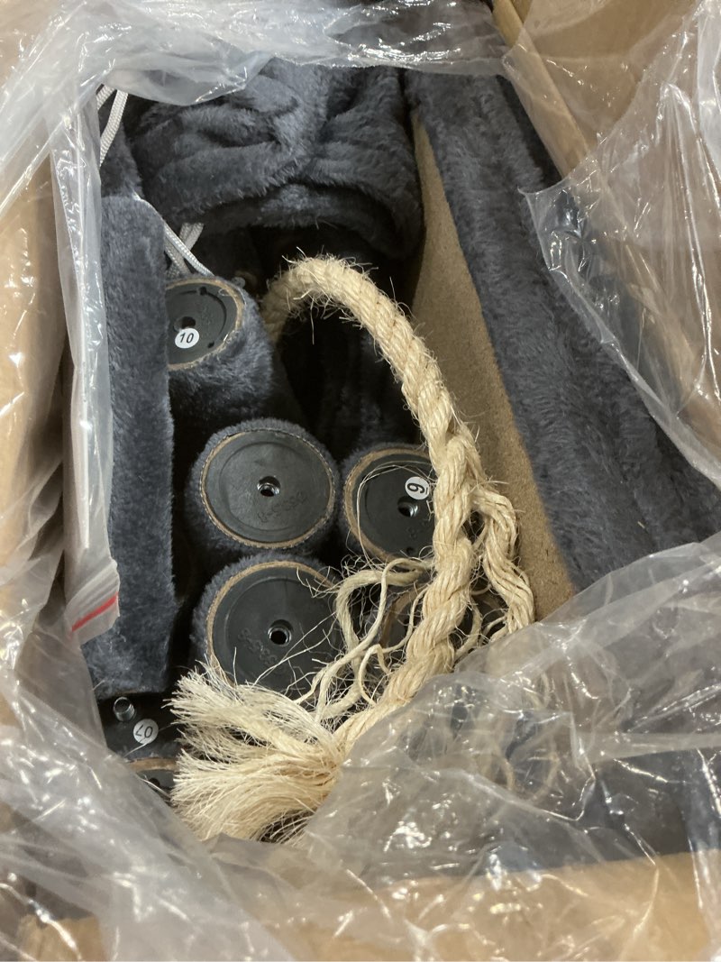 Condition photo showing As Is for Yaheetech 62.5inches Cat Tree Cat Tower Cat Condo with Platform & Hammock, Scratching Posts for Kittens Pet Play House with Plush Perch for Indoor Activity Relaxing, Dark Gray 62.5in Dark Gray