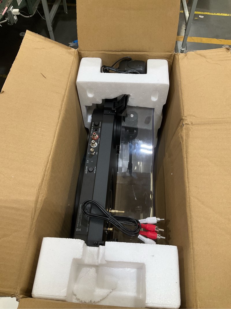 Condition photo showing Good Condition for record player wireless output turntable carbon fiber tonearm vinyl player aluminium platter belt-drive lp turn tables 2 speed rpm phono rca line output at-3600l mm cartridge audio sound pure black