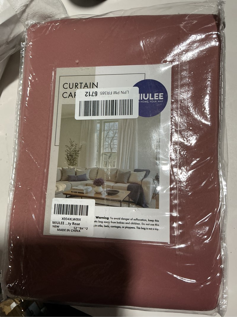 Condition photo showing Good Condition for miulee blackout room darkening curtains thermal insulated drapes solid window treatment set grommet top light blocking curtain for living room/bedroom 2 panels 52 x 84 inch length dusty rose dusty rose 52"w x 84"l (pack of 2)