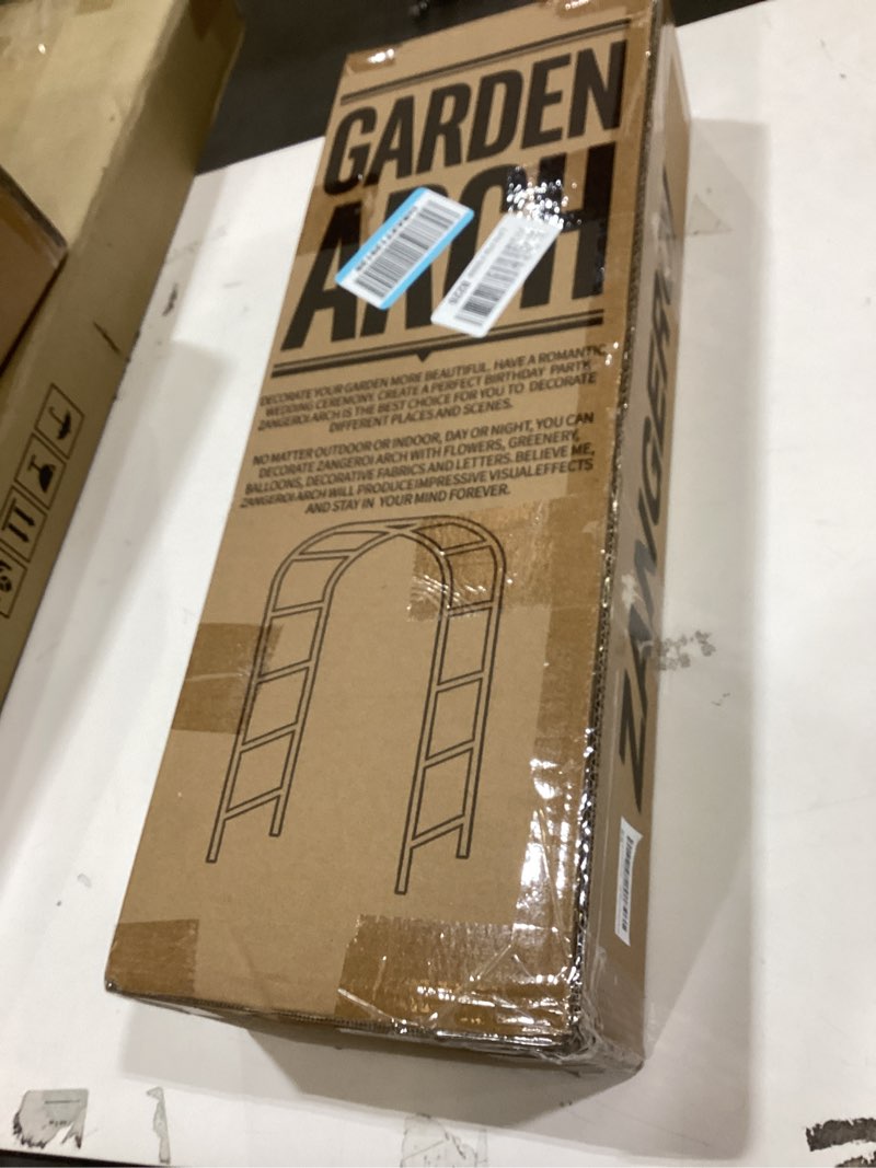 Condition photo showing Good Condition for Garden Arch Trellis for Climbing Plants Outdoor Wedding Arches for Ceremony Black Metal Garden Arbor Indoor Garden Arches for Party Decoration 7.9ft Wide X 6.4ft High (Black Garden Arch)