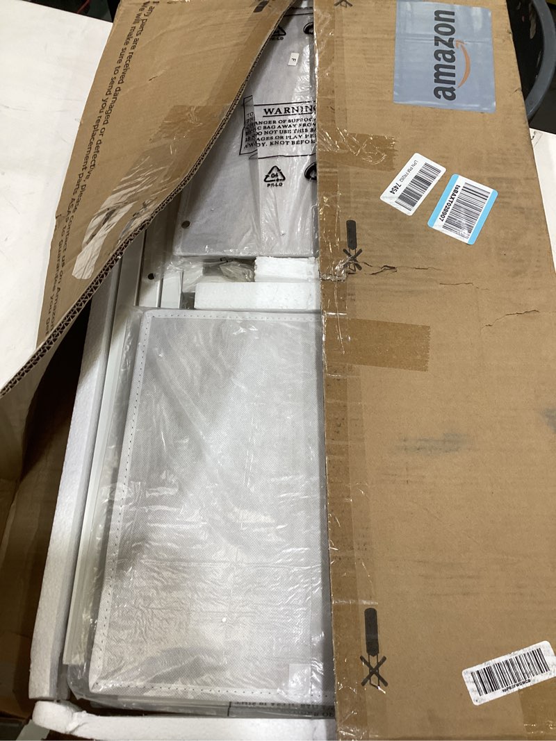 Condition photo showing Good Condition for lufeiya small white kids desk with drawers for bedroom, 32 inch home office desks with fabric storage drawer and bag, study writing vanity table for small spaces, white white 31.5"