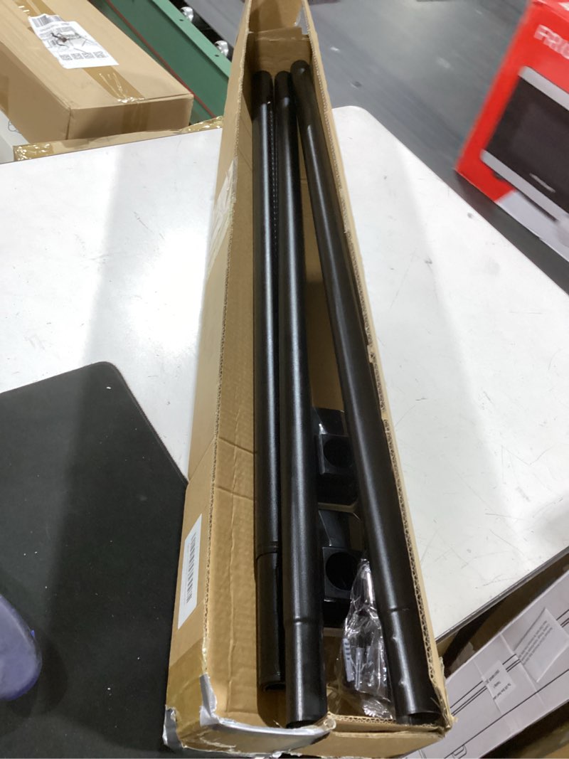 Condition photo showing Good Condition for tension curtain rods no drilling, extra long tension rod 41-139 inch, heavy duty shower curtain rod for outdoor patio bathroom windows room divider, adjustable, anti-slip, no rust, black black 41-139inch
