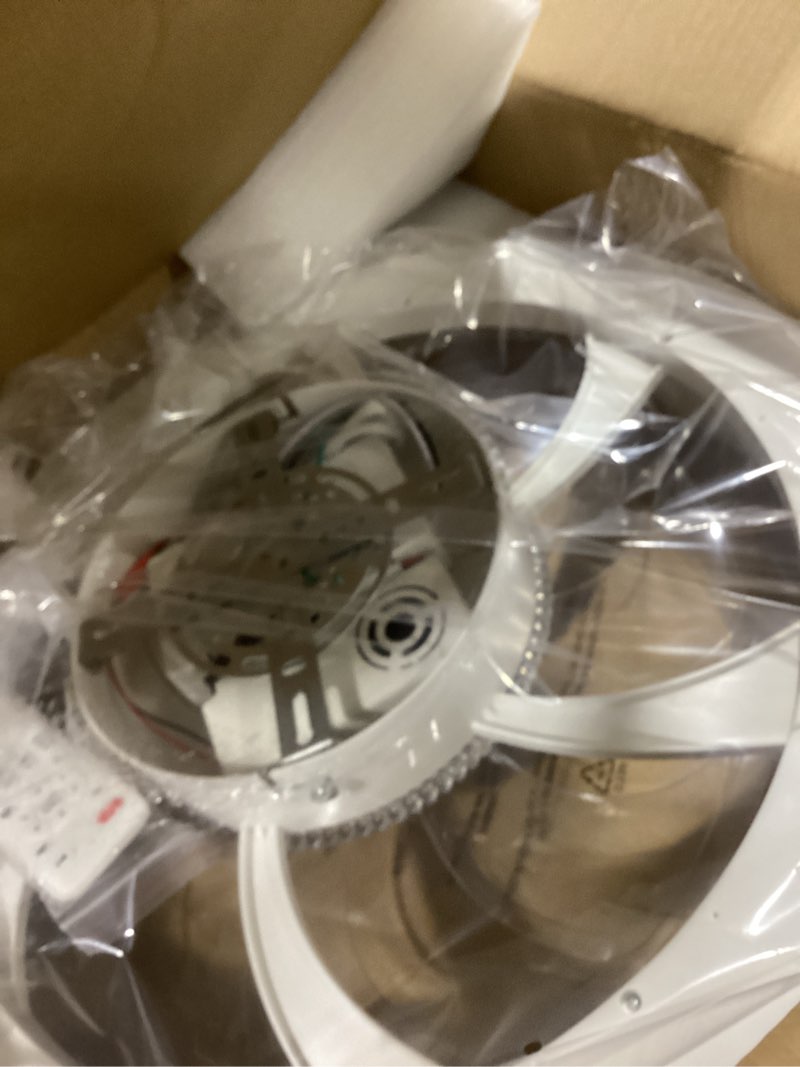 Condition photo showing Good Condition for 20” low profile ceiling fan with light - 2-in-1 bladeless safety design for kids, rgb+cct dimmable, smart app/remote control, quiet flush mount dc motor, ideal for bedroom/living room/kitchen 20" white