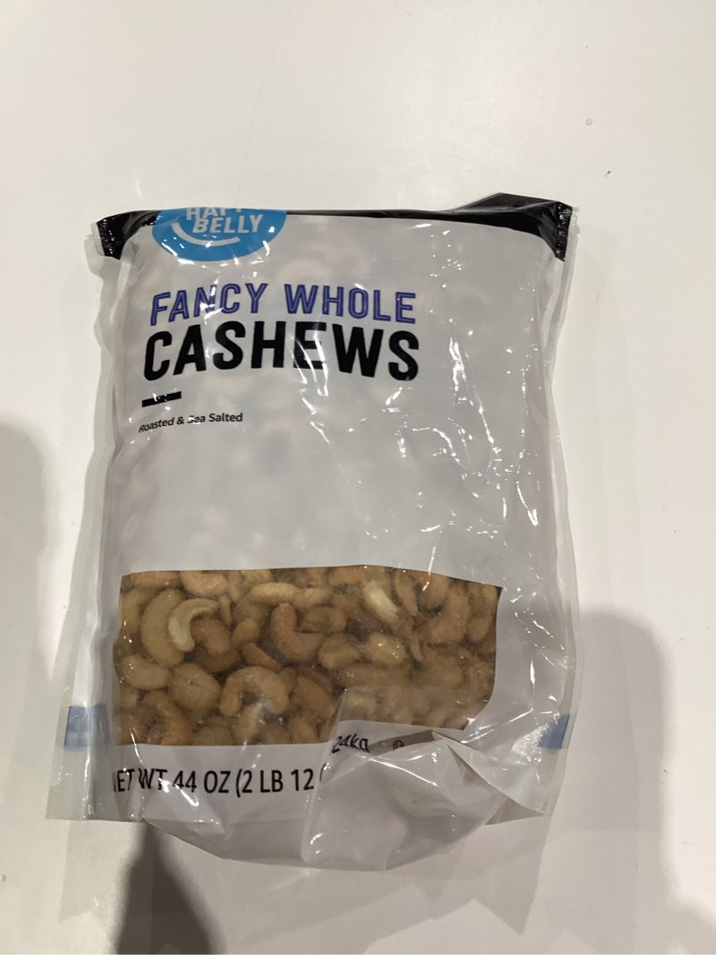 Condition photo showing New/Like New for Amazon Brand - Happy Belly Roasted & Sea Salted Fancy Whole Cashews, 2.75 pound (Pack of 1)