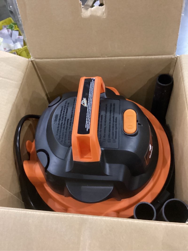 Condition photo showing Good Condition for Armor All VO405P 0901 4 Gallon Wet/Dry Vac 2.0 Peak HP Shop Vacuum with Nozzles & Brush,Black/Orange 4 Gal Vac