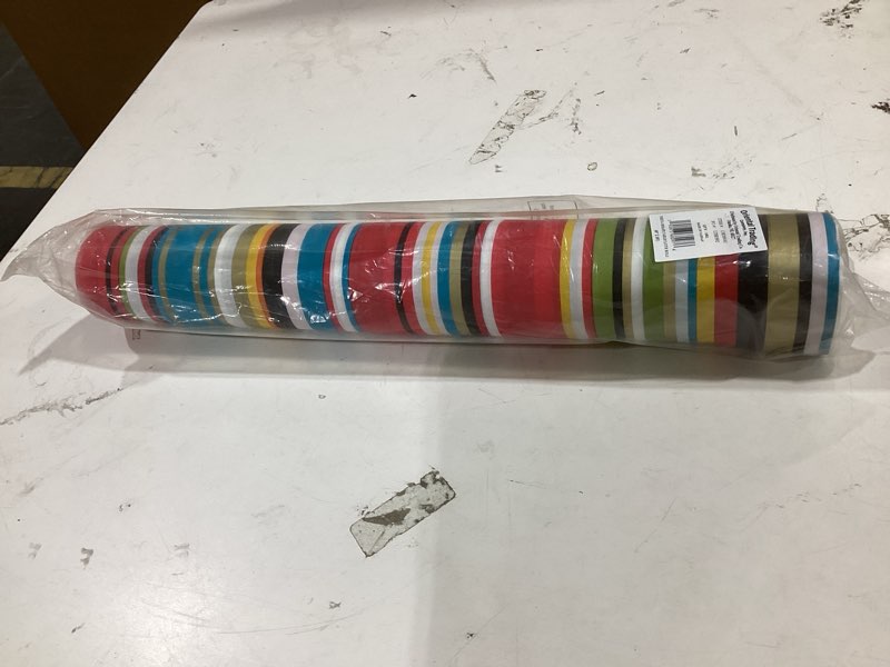 Condition photo showing As Is for fun express fiesta sarape plastic tablecloth roll