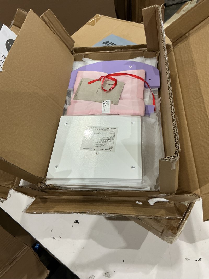Condition photo showing Good Condition for olivia's little world little princess baby dolls high chair with fixed tray and pink polka dot cushion, white/purple white white/pink