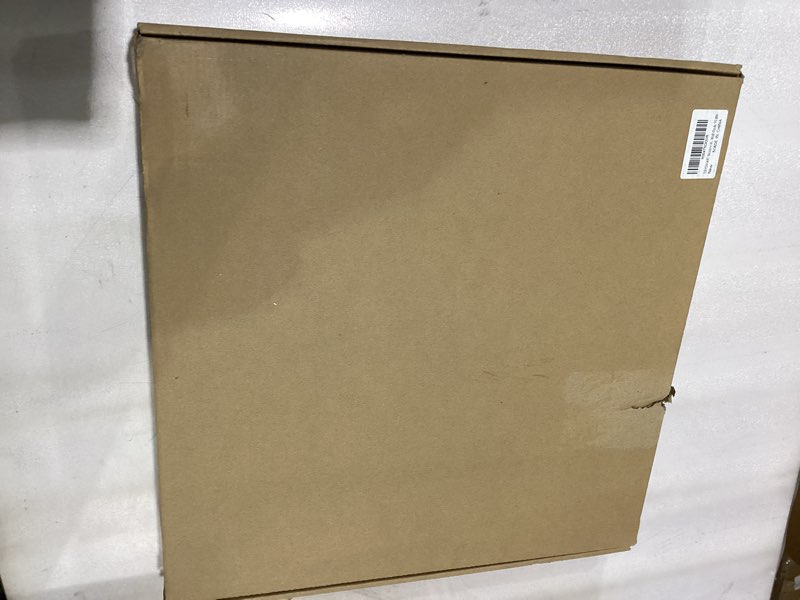 Condition photo showing As Is for DAYDAYART Modern Wood Walnut Dial Wall Clock, Large Simple Wall Decor Metal Frame Silent Non Ticking