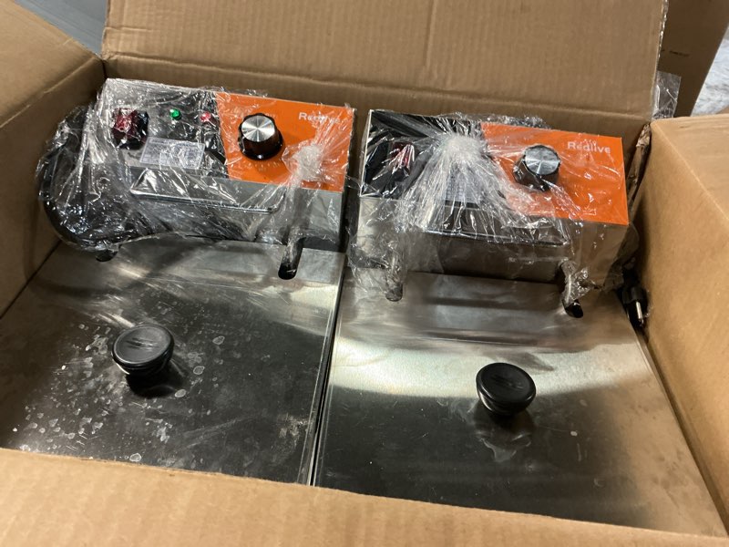 Condition photo showing As Is for Electric Deep Fryer 20L/21QT Stainless Steel Large Capacity Commercial Fryer with Basket, 3400W 110V Countertop Deep Fryer for Home Kitchen and Restaurant Use withTemperature Control R-82S