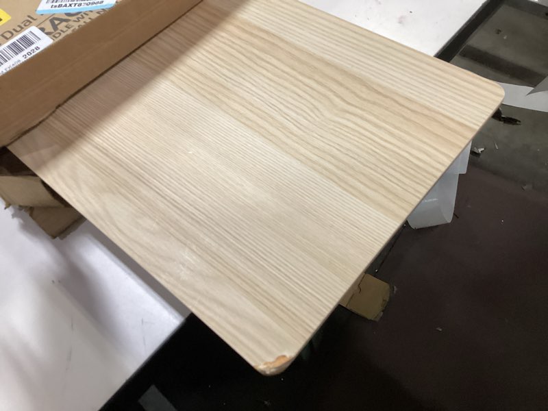 Condition photo showing As Is for Aothia Large Dual Monitor Stand Riser, Solid Wood Desk Shelf with Eco Cork Legs for Laptop Computer/TV/PC/Printers, Perfect Desktop Stands Organizer with Underneath Storage for Office Accessories Dual Oak