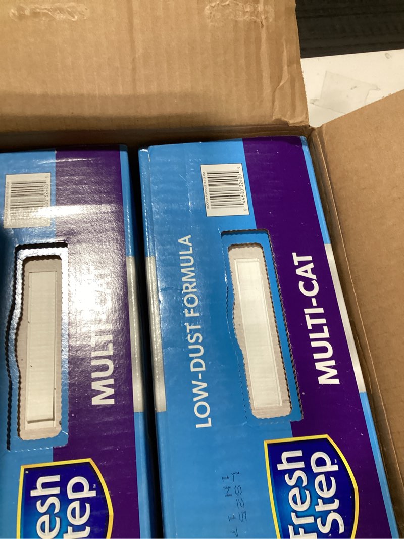 Condition photo showing New/Like New for Fresh Step Advanced Multi Cat Clumping Litter with Febreze Freshness, Fresh Step Clumping Cat Litter Extra Strength Formula, 37 lbs. (2 x 18.5 lb. Box)