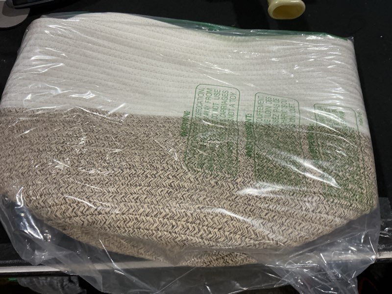 Condition photo showing Good Condition for Oradrem Woven Cotton Rope Plant Basket for 11 inch Flower Pot Floor Indoor Planters,Decorative Small