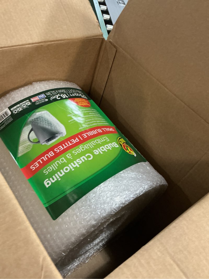 Condition photo showing Good Condition for duck brand small bubble cushioning wrap for moving, shipping & mailing, 600 ft bubble packing wrap extra protection packaging boxes & mailers, clear bubble roll moving supplies 150 ft each 4 rolls 12 in. x 600 ft.
