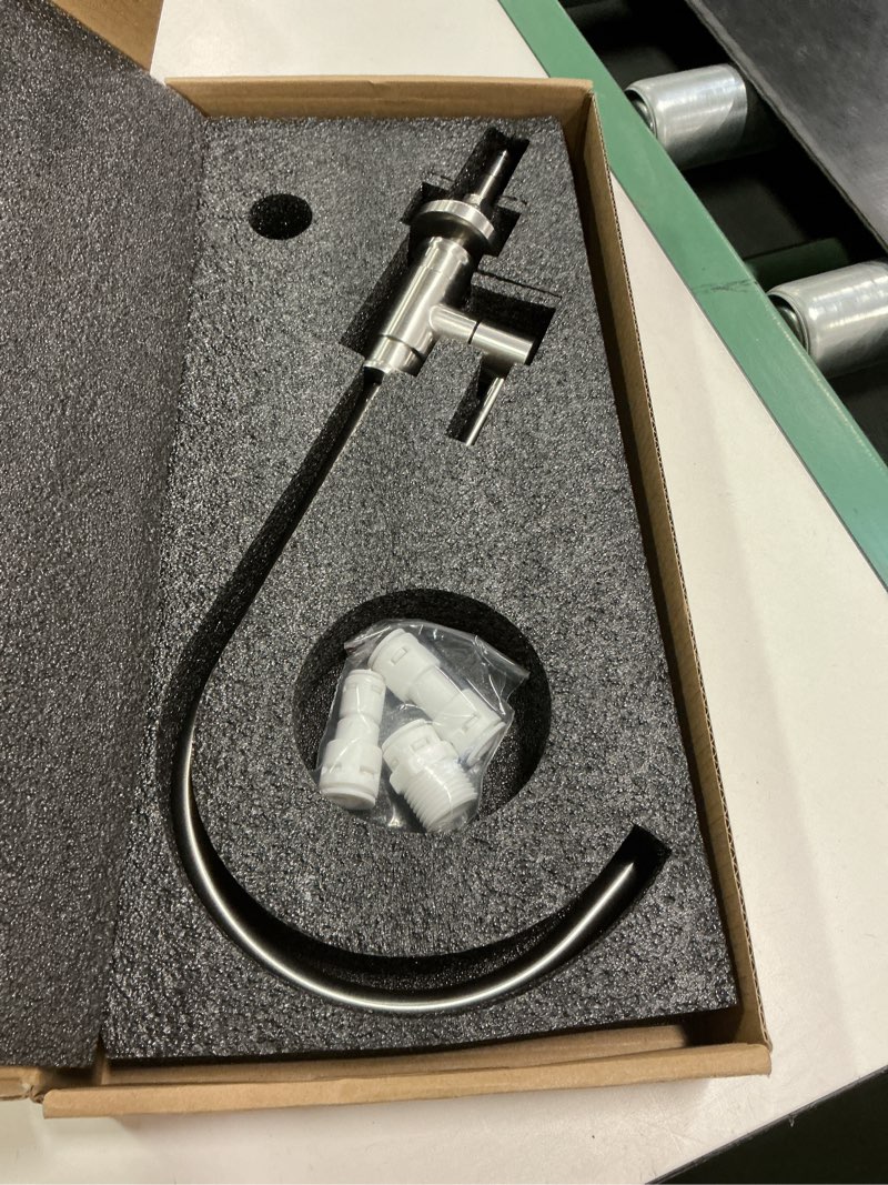 Condition photo showing Good Condition for Drinking Water Faucet Brushed Nickel, Wellup Reverse Osmosis Faucets for Non Air Gap RO Water Filtration System, Leadless Stainless Steel Kitchen Water Filter RO Faucet for Kitchen Bar Sink
