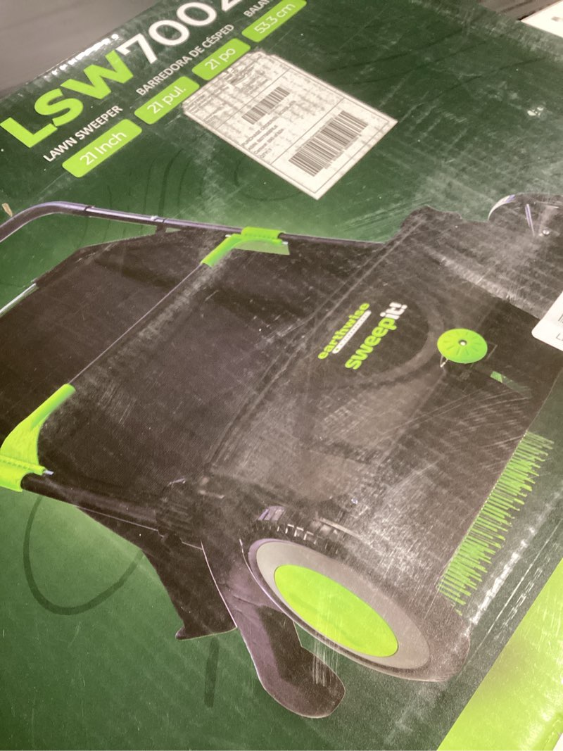 Condition photo showing New/Like New for Earthwise LSW70021 21-Inch Width Leaf & Grass Push Lawn Sweeper, Black
