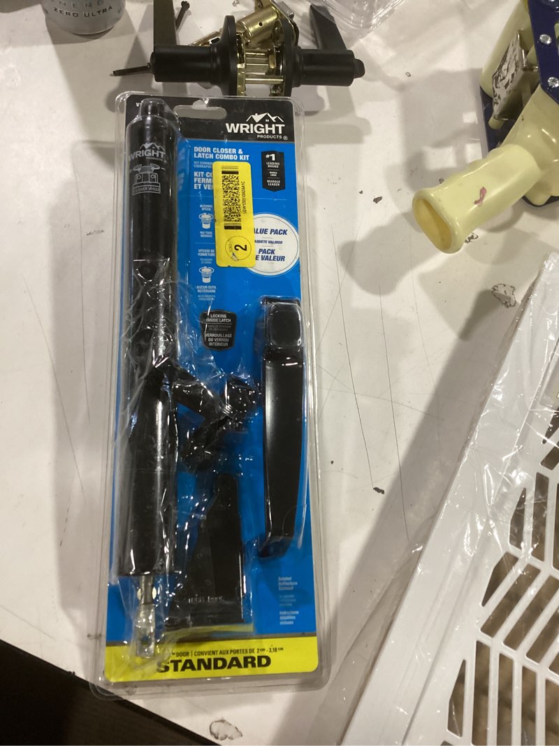 Condition photo showing As Is for WRIGHT PRODUCTS 10.5-in Latch Kit Adjustable Black Aluminum Hold Open Screen/Storm door handle set hardware kit Item #6832234 | 