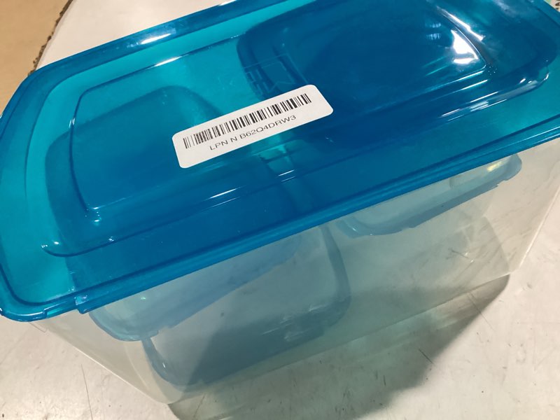 Condition photo showing New/Like New for Premium Attached Food Storage Containers, Permanently Attached Plastic Lid, Never Lose & Space Saving Organization (7 Pack)
