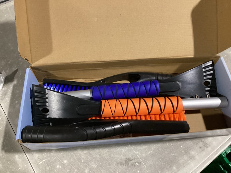 Condition photo showing New/Like New for EcoNour 27" Car Snow Brush and Ice Scrapers for Car Windshield (2 Pack) | Scratch Free Bristle Head Snow Brush & Tough Window Snow Scraper with Aluminium Body | Snow Removal Winter Car Accessories Blue & Orange