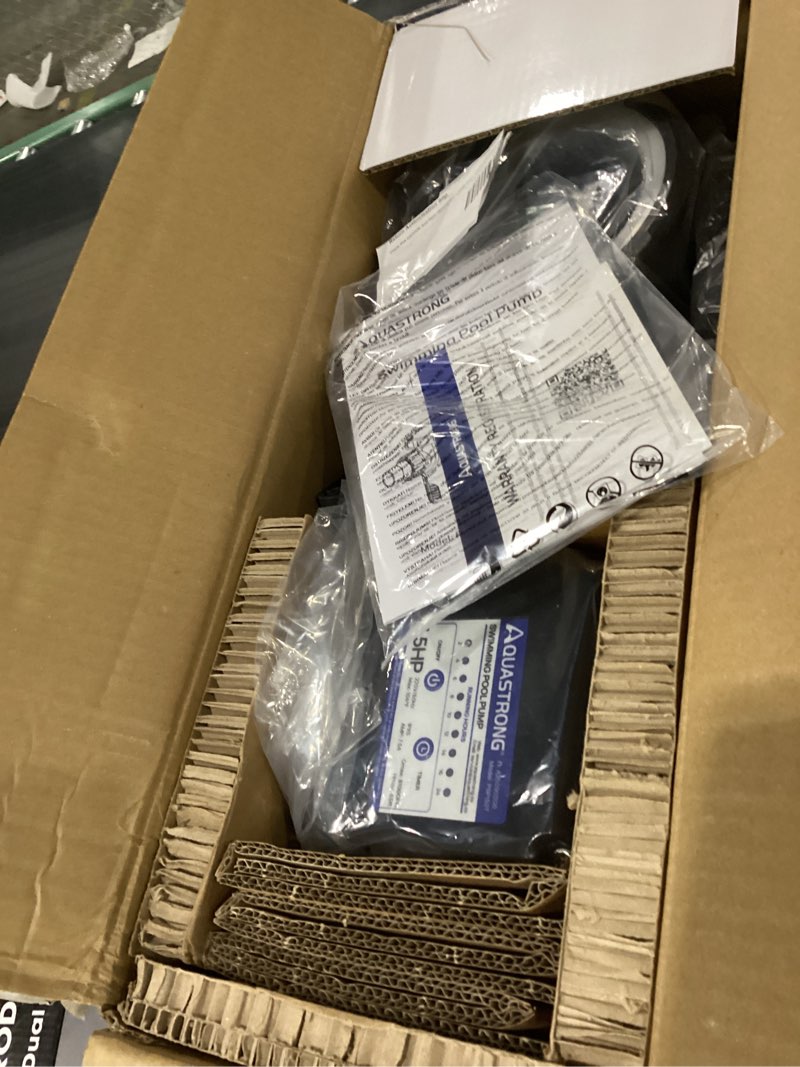 Condition photo showing New/Like New for aquastrong 1.5hp in/above ground pool pump with timer, 220v, 8100gph, high flow, powerful self primming swimming pool pumps with filter dark blue