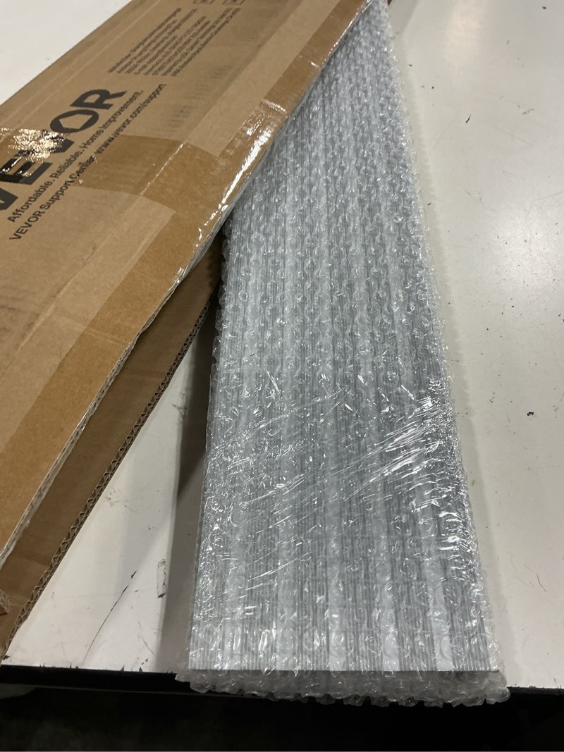 Condition photo showing New/Like New for vevor door threshold ramp 1‘’ rise aluminum alloy threshold ramp rated 800 lbs load capacity, handicap ramps for home steps for wheelchair, scooters, power chairs, walkers, bicycle, tricycle 1" rise gray