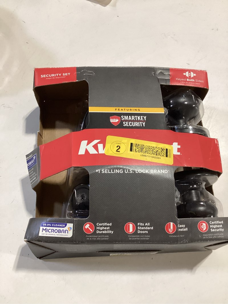 Condition photo showing As Is for Kwikset Juno Venetian Bronze Smartkey Keyed Entry Door Knob Double-Cylinder Deadbolt Combo Pack